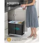   SONGMICS LTB950B01 beépíthető kihúzható szelektív hulladékgyűjtő 2x15 l acél váz ABS fedél fekete