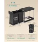   SONGMICS LTB950B01 beépíthető kihúzható szelektív hulladékgyűjtő 2x15 l acél váz ABS fedél fekete