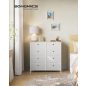 SONGMICS LTS024W57 8 Fiókos Textil Komód Fém Vázzal és Tölgyfa Asztallappal