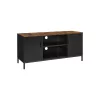 SONGMICS Rusztikus TV Szekrény Állítható Polcokkal Fekete-Barna