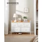 SONGMICS Modern Textil Fiókos Szekrény Fehér-Tölgy