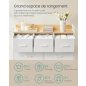 SONGMICS Modern Textil Fiókos Szekrény Fehér-Tölgy
