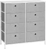 SONGMICS 8 Fiókos Tárolószekrény Textil Szürke-Fehér Fémvázas Komód