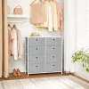 SONGMICS 8 Fiókos Tárolószekrény Textil Szürke-Fehér Fémvázas Komód
