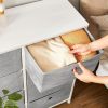SONGMICS 8 Fiókos Tárolószekrény Textil Szürke-Fehér Fémvázas Komód