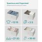 SONGMICS Slim Komód 4 Textil Fiókkal Fehér-Tölgy