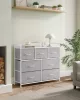 SONGMICS Modern Textil Fiókos Szekrény 7 Fiókkal Fehér-Szürke Fémvázzal