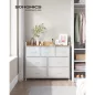   SONGMICS LTS523W57 fiókos szekrény textil fiókokkal fém vázzal fehér-fa színű