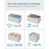 SONGMICS LTS523W57 fiókos szekrény textil fiókokkal fém vázzal fehér-fa színű