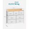 SONGMICS LTS523W57 fiókos szekrény textil fiókokkal fém vázzal fehér-fa színű