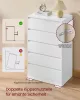 VASAGLE KAILYN fiókos szekrény hófehér modern stílusú 5 fiókkal
