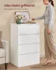 VASAGLE KAILYN fiókos szekrény hófehér modern stílusú 4 fiókkal