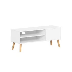   VASAGLE Modern TV Szekrény Fehér 120 cm Skandináv Stílusú Állvány