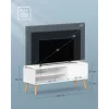VASAGLE Modern TV Szekrény Fehér 120 cm Skandináv Stílusú Állvány