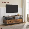 VASAGLE Industria TV Szekrény Rusztikus Barna-Fekete Acélvázzal