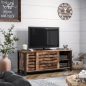 VASAGLE Industrial TV Szekrény Tolóajtós Rusztikus Barna Acél