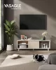 VASAGLE Modern TV Szekrény 60" Képernyőhöz Bordázott Üveggel Felhőfehér-Natúr