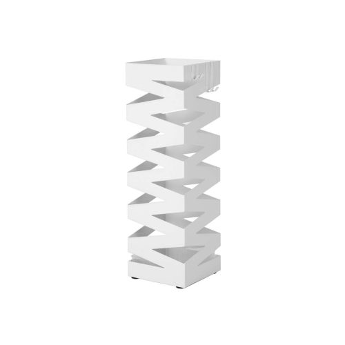 SONGMICS Modern Fém Esernyőtartó Állvány Kivehető Csepptálcával Fehér