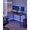VASAGLE Ipari Stílusú Számítógépasztal Fekete Fém Vázzal