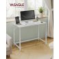   VASAGLE Minimál Számítógépasztal Juhar-Fehér Fém Vázzal
