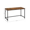 VASAGLE Slim Ipari Íróasztal Vintage Barna-Fekete Acélvázzal
