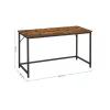VASAGLE Slim Ipari Íróasztal Vintage Barna-Fekete Acélvázzal