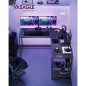 VASAGLE L-alakú Sarok Íróasztal Fekete Faerezetes Gaming és Munkavégzéshez