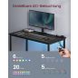 VASAGLE LED Gaming Íróasztal Kompakt Fekete