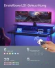 VASAGLE Gaming Desk LED-es gamer asztal beépített elosztóval és monitortartóval fekete 120 x 60 x 76 cm