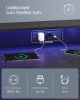 VASAGLE LED Gamer Asztal Beépített Tápegységgel és Monitortartóval Fekete