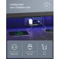 VASAGLE LED Gamer Asztal Beépített Tápegységgel és Monitortartóval Fekete