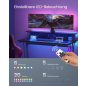 VASAGLE LED Gamer Asztal Beépített Tápegységgel és Monitortartóval Fekete
