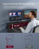 VASAGLE LED Gamer Asztal Beépített Tápegységgel és Monitortartóval Fekete