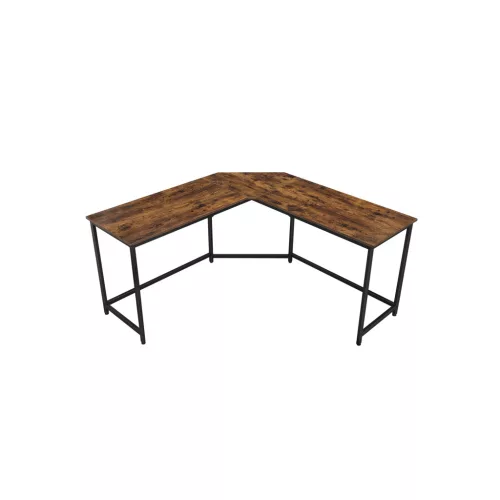 VASAGLE L-alakú sarokíróasztal rusztikus barna és fekete ipari dizájnnal