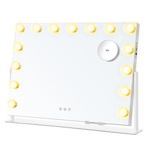  SONGMICS LWM001W02 sminktükör 15 LED izzóval matt fehér 58 x 43 cm