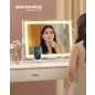   SONGMICS LWM002W02 LED-es sminktükör 15 izzóval matt fehér érintésvezérléssel