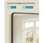   SONGMICS fali tükör téglalap alakú alumínium kerettel 91 x 61 cm biztonsági fóliával tintafekete