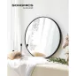   SONGMICS LWM102B01 Kerek Fali Tükör 61 cm Átmérő Alumínium Kerettel Fekete