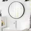 SONGMICS LWM102B01 Kerek Fali Tükör 61 cm Átmérő Alumínium Kerettel Fekete