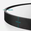 SONGMICS LWM102B01 Kerek Fali Tükör 61 cm Átmérő Alumínium Kerettel Fekete