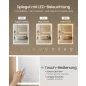   SONGMICS LED-es fürdőszobai tükör páramentesítő funkcióval 70,7 x 50,7 cm felhőfehér