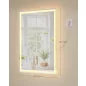   SONGMICS LED-es fürdőszobai tükör páramentesítő funkcióval 70,7 x 50,7 cm felhőfehér