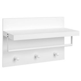   VASAGLE LWS031W01 Fali Fogas Panel Fehér Multifunkciós Tárolóval