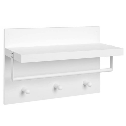 VASAGLE LWS031W01 Fali Fogas Panel Fehér Multifunkciós Tárolóval