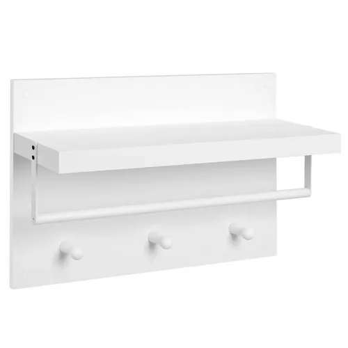 VASAGLE LWS031W01 Fali Fogas Panel Fehér Multifunkciós Tárolóval