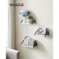   VASAGLE LWS033B14 Ipari Design Lebegő Fali Polc Szett Fehér-Fekete 3 Darabos