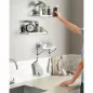   VASAGLE LWS033B14 Ipari Design Lebegő Fali Polc Szett Fehér-Fekete 3 Darabos