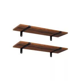 SONGMICS Retro Fali Polc Szett Barna-Fekete MDF 60 cm