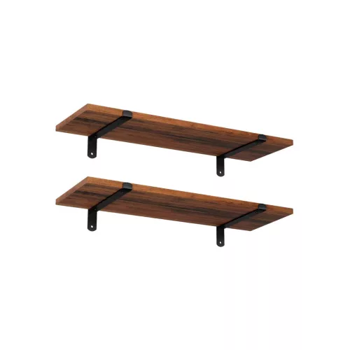 SONGMICS Retro Fali Polc Szett Barna-Fekete MDF 60 cm
