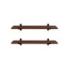 SONGMICS Retro Fali Polc Szett Barna-Fekete MDF 60 cm